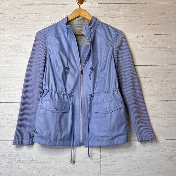 Chicos Zenergy Jacket Womens Size 0/Small Light Periwinkle Knit Mix Long Sleeve - Picture 1 of 15